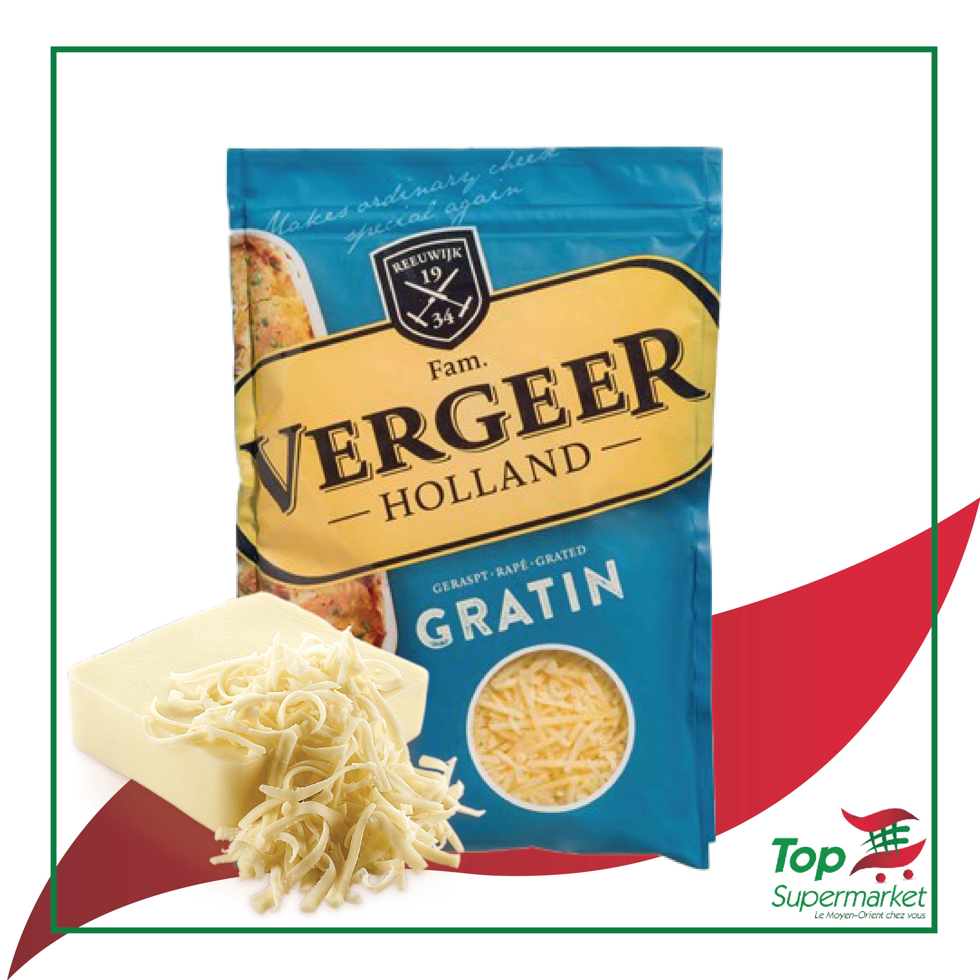 Vergeer fromage râpée pour gratin 150gr